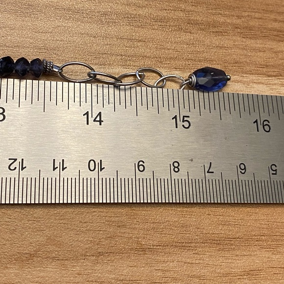 Beautiful Iolite and quartz 925 silver necklace - Picture 11 of 11